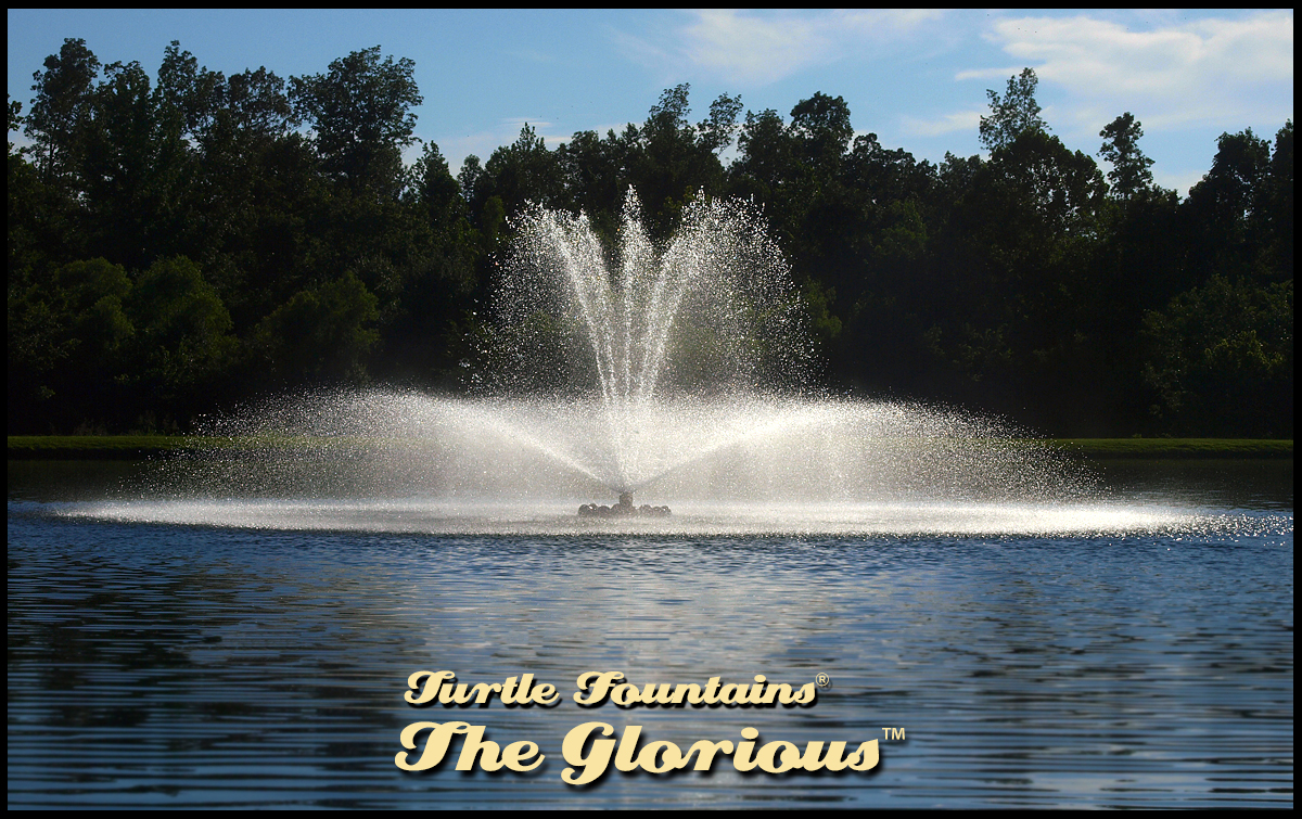 The Glorious, an outdoor floating founatian aerator for ponds and lakes.